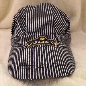 Chuggington Railroad Engineer Hat, Youth Size, Blue White Stripe Adjustable